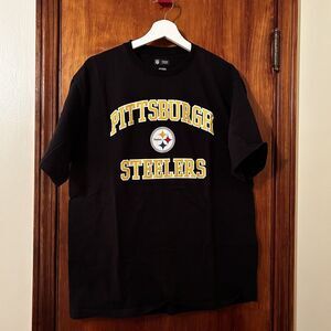 Pittsburgh Steelers Black T-Shirt NFL Team Logo Graphic Short Sleeve Men's Large
